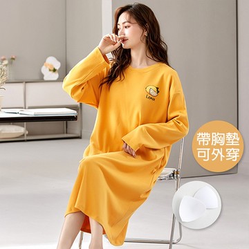 [韓國K.W.]現貨韓國黃澄澄長袖棉紗輕美學休閒洋裝