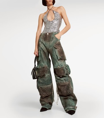 The Attico Fern oversized denim cargo pants