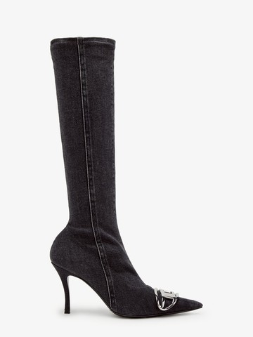 Stretch denim knee-high boots - DIESEL - gender_Woman