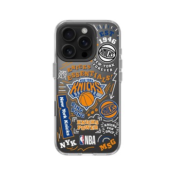 iPhone 16 Pro Clear Case（相機按鈕） 透明 - NBA - 塗鴉系列-紐約尼克 New York Knicks - Graffiti