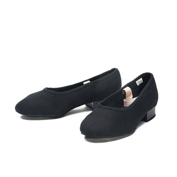 Sansha三沙民族舞鞋性格舞鞋代表性鞋兒童芭蕾舞黑布低跟鞋考級鞋