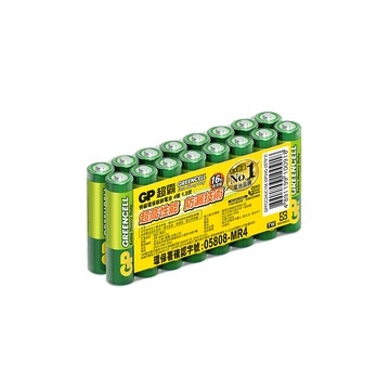 超霸gp綠能特級環保3號/4號 碳鋅電池16粒裝(1.5v不加水銀)