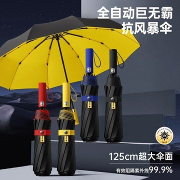 【台灣出貨】 自動黑膠抗風晴雨傘,可印logo 企業飯店商務專用