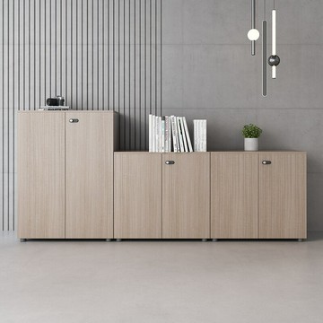 辦公櫃 文件櫃 理想櫃 免運 開立發票  辦公室落地矮櫃儲物檔案資料櫃簡約木質櫃收納文件櫃子