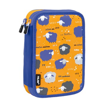 MILAN 隨行畫筆袋著走  呆萌小羊 雙層式 橘色 + 藍色  1個