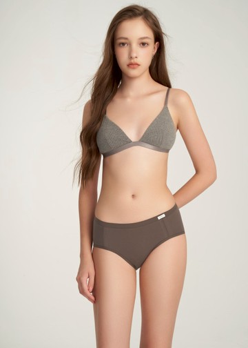 經典純色．中腰三角內褲(咖啡豆)