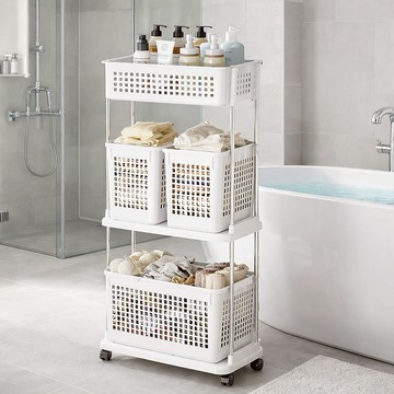 【AOTTO】多功能三層附輪置物收納架(AS-213)