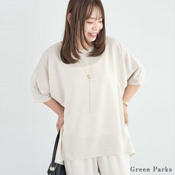 〈Green Parks〉優雅寬鬆蝙蝠袖素面上衣