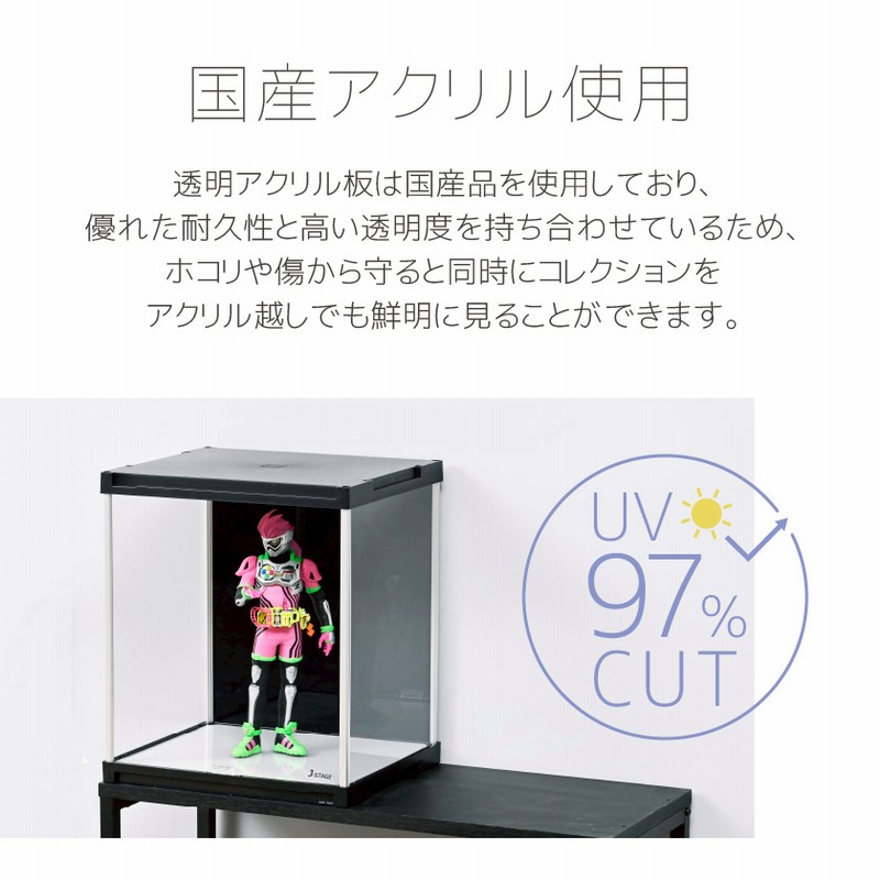 連結追加用 LED照明付き UVカット フィギュアケース J-STAGE