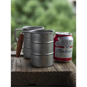 和風四季啤酒杯大容量304不銹鋼扎啤杯復古咖啡杯子戶外露營水杯