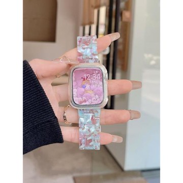 圣鉑適用蘋果iwatch11手表表帶s10新款樹脂AppleWatch987代se手表帶高級感watchs8女款ultra3夏季42/46mm透氣