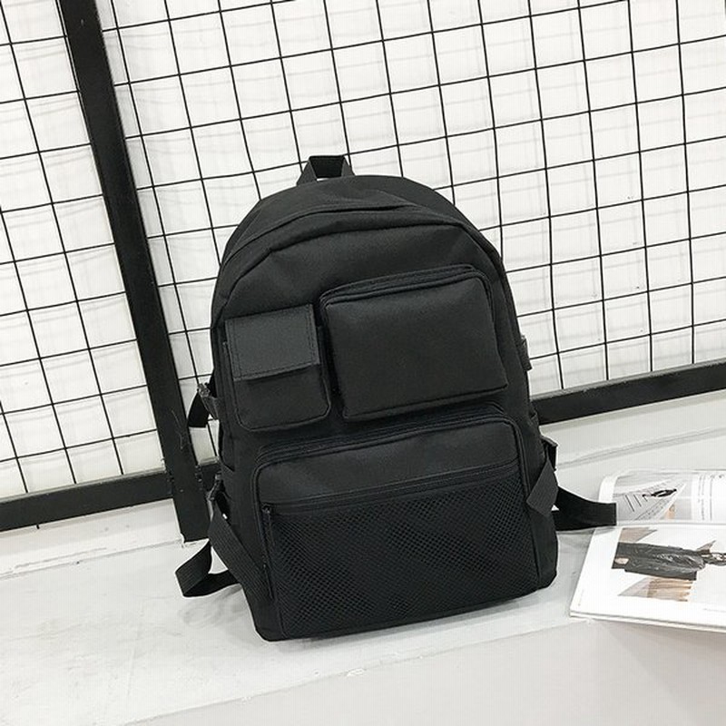 レディース リュックサック バックパック 韓流 リュック ポケット 黒 通販 Lineポイント最大get Lineショッピング