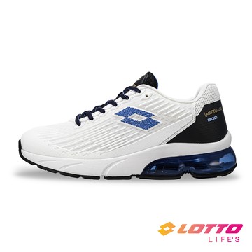 【LOTTO 義大利】男 寬楦 MIRAGE 200 氣動KPU跑鞋(白/藍）