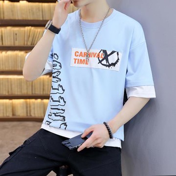 春季新款短袖t恤男士2025年潮流半袖T恤ins韓版寬松休閑時尚上衣