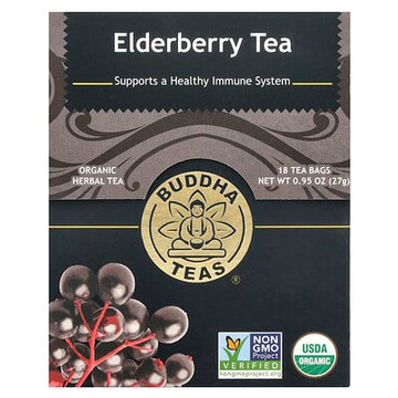 Buddha Teas, 有機草本茶，接骨木果味，18 茶包，0.95 盎司（27 克）