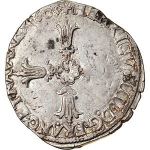 アンティークコイン Coin, France, Henri IV, Ecu, 1605, Nantes, VF Silver