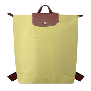LONGCHAMP LE PLIAGE系列再生尼龍摺疊後背包(中/開心果綠)