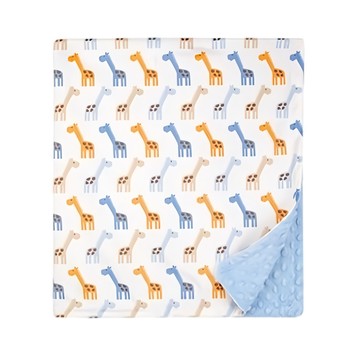 HUDSON BABY Pureal 純真兔 安撫舒眠荳荳柔毯 長頸鹿 藍色 102 x 76cm