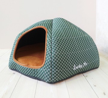 冰屋2號-  沉穩綠格紋  11種顏色 貓窩 貓奴入門款