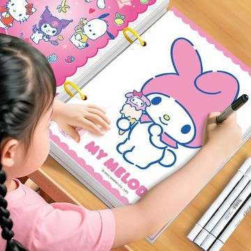 【臺灣-出貨】庫洛米A4畫畫本三麗鷗兒童馬克筆塗色書3到6歲幼兒園4繪本圖畫書5