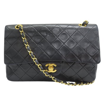 【二手名牌BRAND OFF】CHANEL 香奈兒 黑色 菱格紋 羊皮 COCO25 肩背包 無卡 A01112