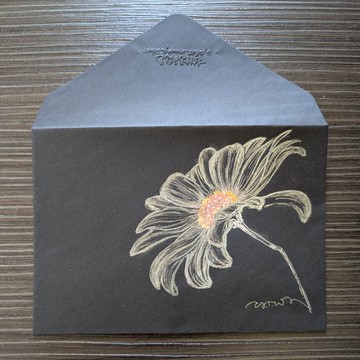雛菊 歐式信封 / 親筆手繪 非燙金印刷 / 贈同花系萬用卡1張
