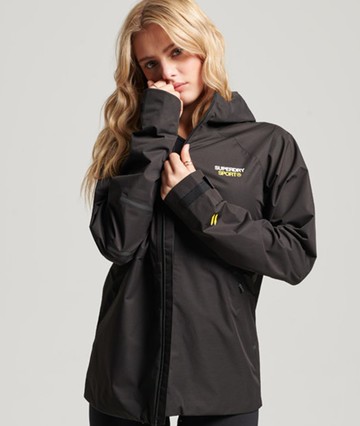 Superdry Women's Women's Sport Waterproof Jacket Black - Size: 14 Size: 10