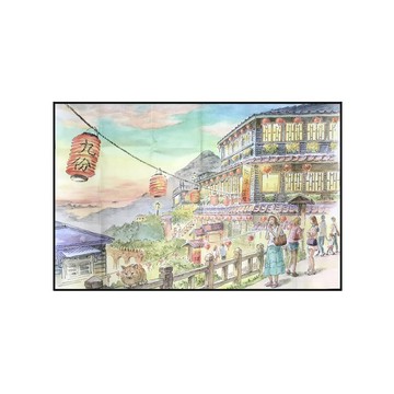 Sunny Bag x 火車頭顏坊 野餐墊/休閒蓆-九份豎崎路茶樓夜景 台灣設計/台灣生產製造
