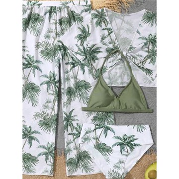 歐美外貿原單出口兒童泳衣分體三角比基尼帶胸墊中大女童運動休閑