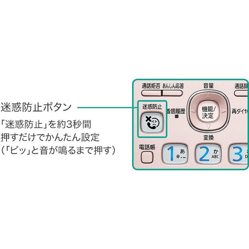 子機2台 親機受話器コードレスタイプ パナソニック 留守番 電話機 「VE