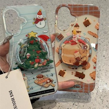 圣誕樹磁吸搖搖樂支架適用三星s25ultra手機殼硅膠s24+/s23fe日韓s22/s21保護套a55a54a35a34創意a15a14防摔