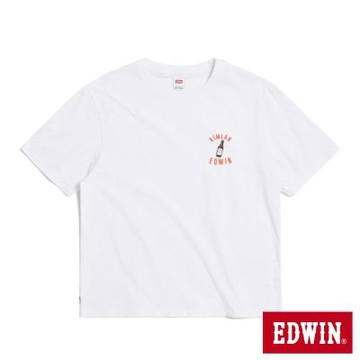 EDWIN 男裝 金蘭食品 金蘭瓶寬版短袖T恤-白色