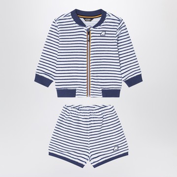 Sponge outfit white/cobalt blue striped