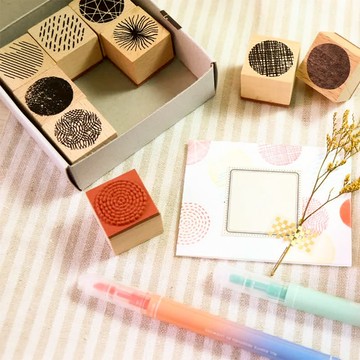 手感幾何印章組-圓 BOX332