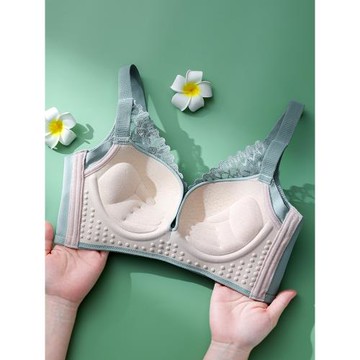 遐人調整型乳膠內衣女小胸罩聚攏無鋼圈收副乳防下垂薄款文胸套裝