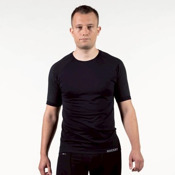 【新年特惠開跑】無縫排汗短袖訓練上衣 (男) - Black Black (L)