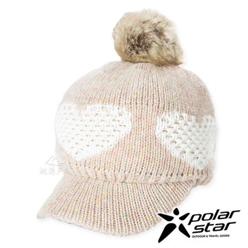 【PolarStar】女保暖馬球帽-愛心『卡其』P20602