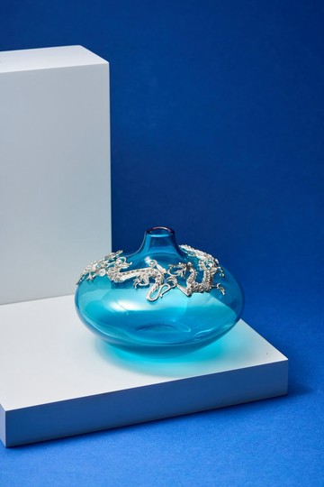龍花瓶_金工藝術品