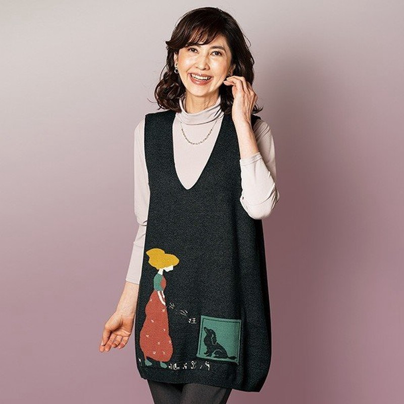 ベスト トップス レディース 秋 冬 モチーフ使ニットチュニックベスト 50代 60代 70代 80代 ミセスファッション シニアファッション 服 通販 Lineポイント最大0 5 Get Lineショッピング
