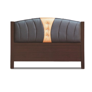 ASSARI-大阪靠墊皮床片(雙人5尺)胡桃