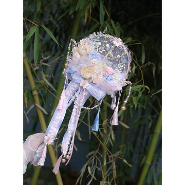 {春與櫻}六芒星原創lolita手作中華風洛麗塔天國少女春麗捕夢團扇