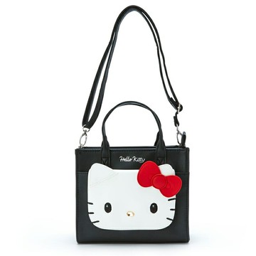 【震撼精品百貨】Hello Kitty 凱蒂貓-三麗鷗 3用斜背提袋-黑*97527 震撼日式精品百貨