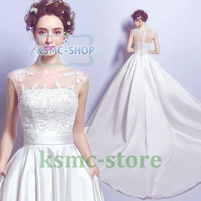 ウェディングドレス Aライン ウエディングドレス 二次会 花嫁 パーティードレス 披露宴 ブライダル ロングドレス 白 大きいサイズ シンプルドレス 通販 Lineポイント最大get Lineショッピング