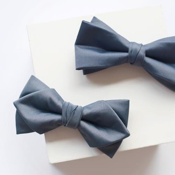 霧霾藍灰煲呔婚禮森系西服領結