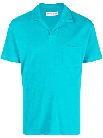Orlebar Brown - Terry short-sleeve polo shirt - men - Cotton - L - Blue
