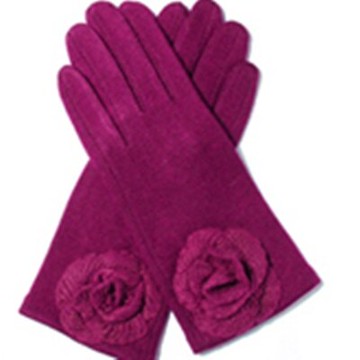 現貨+預購 觸控手套 女羊毛手套-韓版玫瑰裝飾針織防寒保暖時尚配件五色72h27【獨家進口】【米蘭精品】