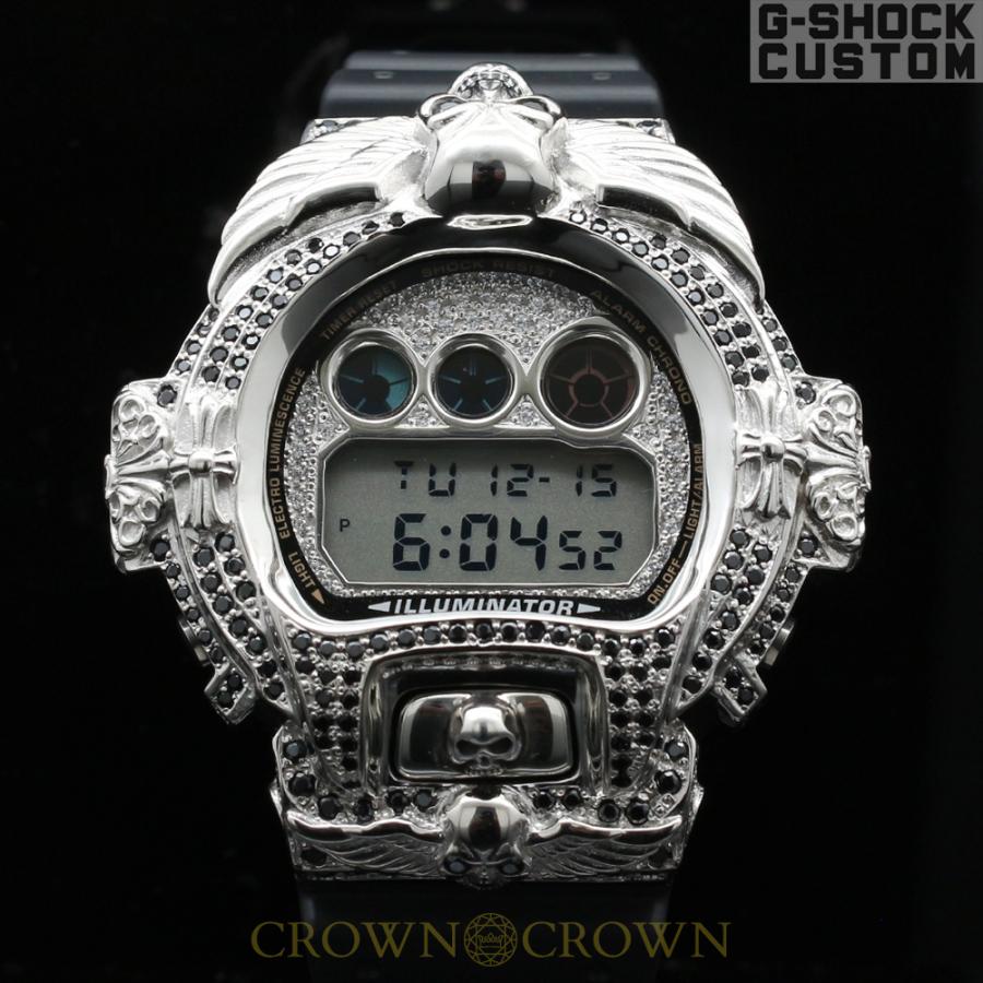 G-SHOCK CUSTOM ジーショック カスタム 腕時計 DW-6900 DW6900NB-1 FTIsland ホンギ 愛用 スカル ドクロ  シルバー925 ブラック CROWNCROWN DW6900-034 | LINEブランドカタログ