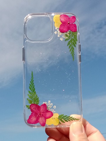 手作押花手機保護殼 | iPhone 15