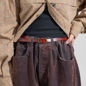 FREAK'S STORE 細條紋皮革腰帶