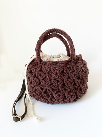 鈎織立體花圖案兩用斜孭袋及手挽袋